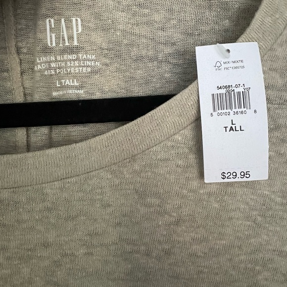 NWT GAP Linen-Blend Shell Tank Top L - Picture 3 of 4